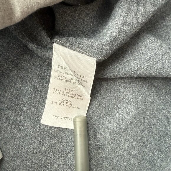 Rag & Bone Mens M Slim Fit Light Dark Gray Dual Tone Long Sleeve Button Up Shirt - Picture 7 of 8